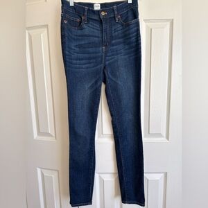 J. Crew Dark wash Skinny Jeans mid rise stretch denim. 28